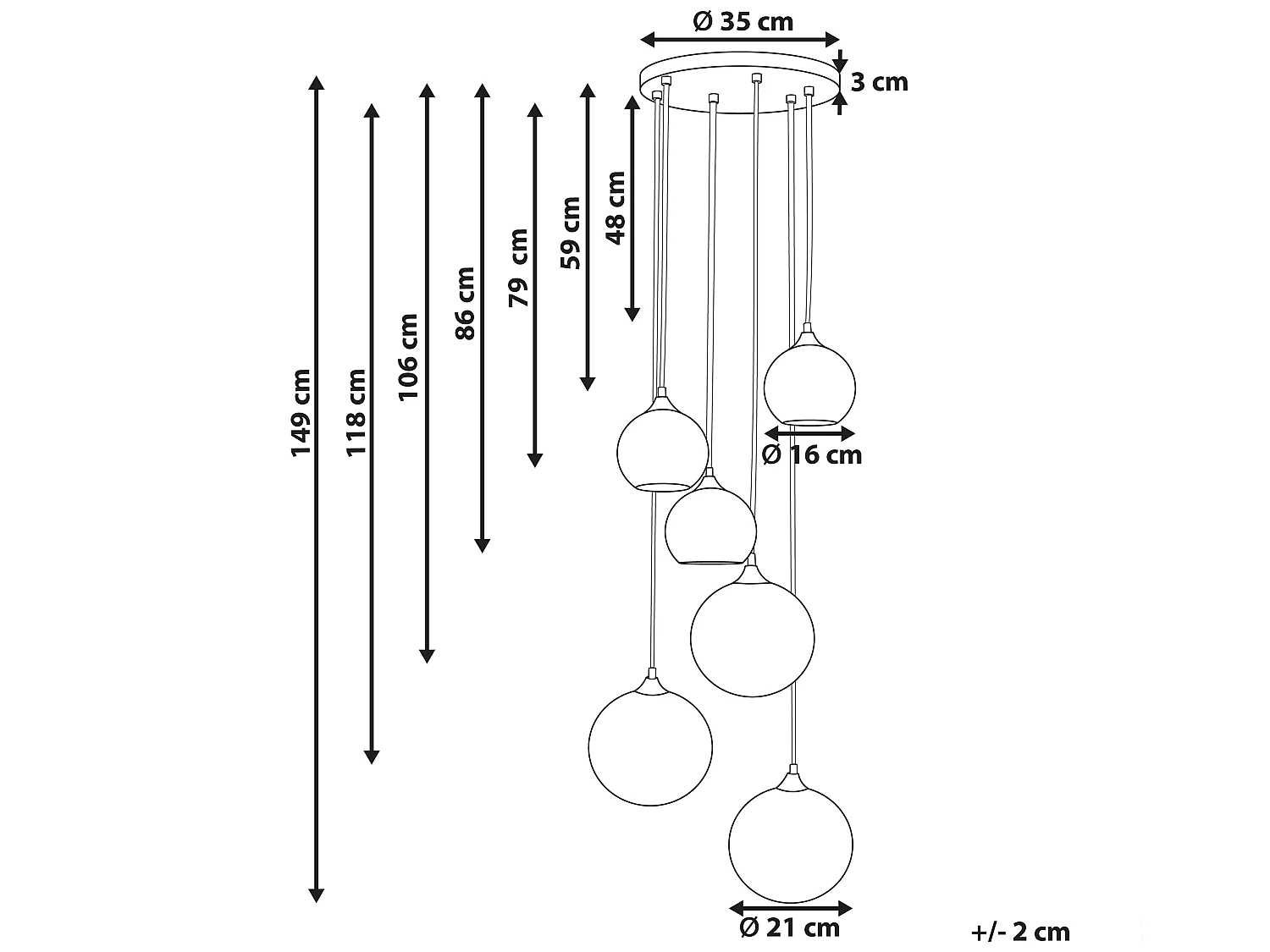 Lampe suspension TOOMA Verre Laiton
