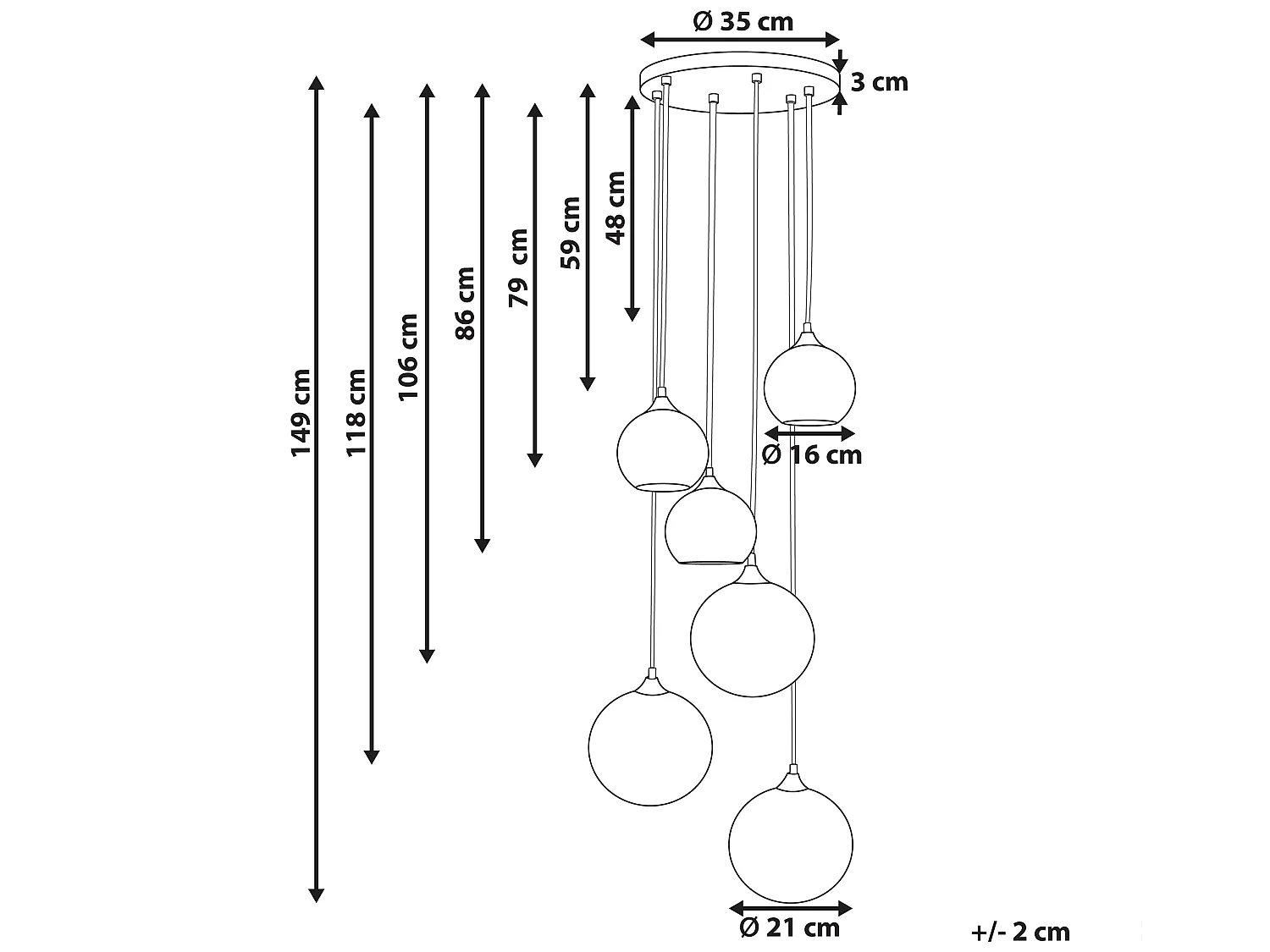 Lampe suspension TOOMA Verre Laiton