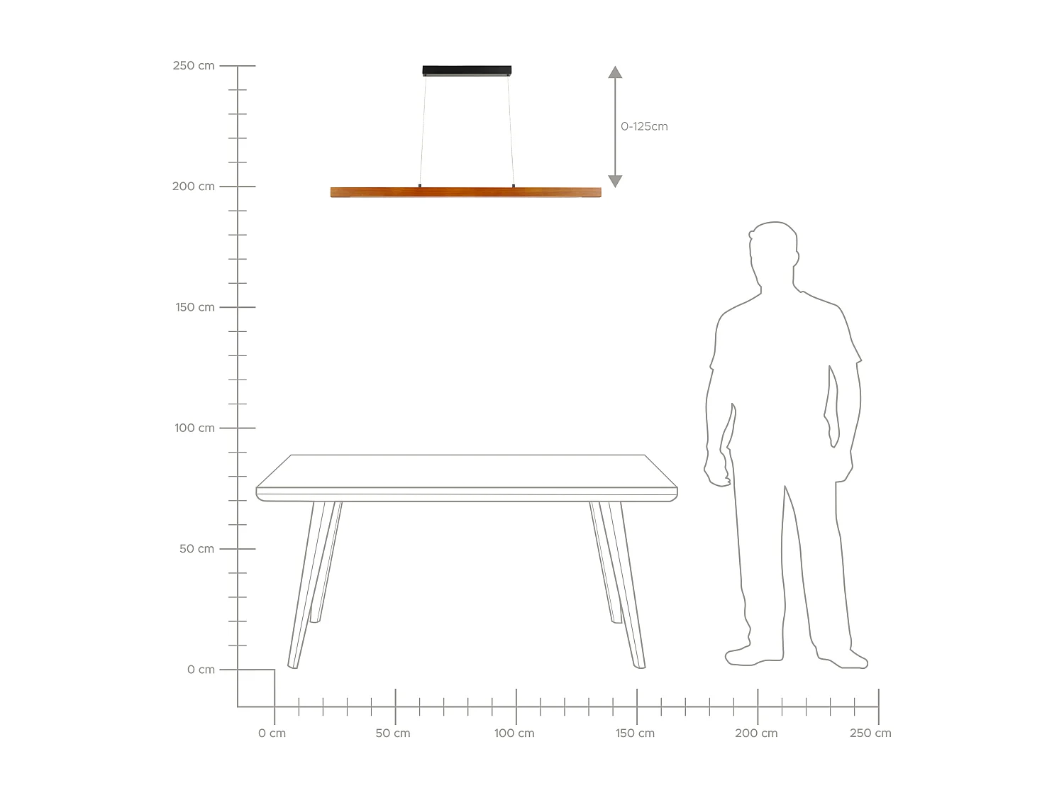 Lampa wisząca LED STEWARTS Ze ściemniaczem Drewno dębowe Ciemnobrązowy