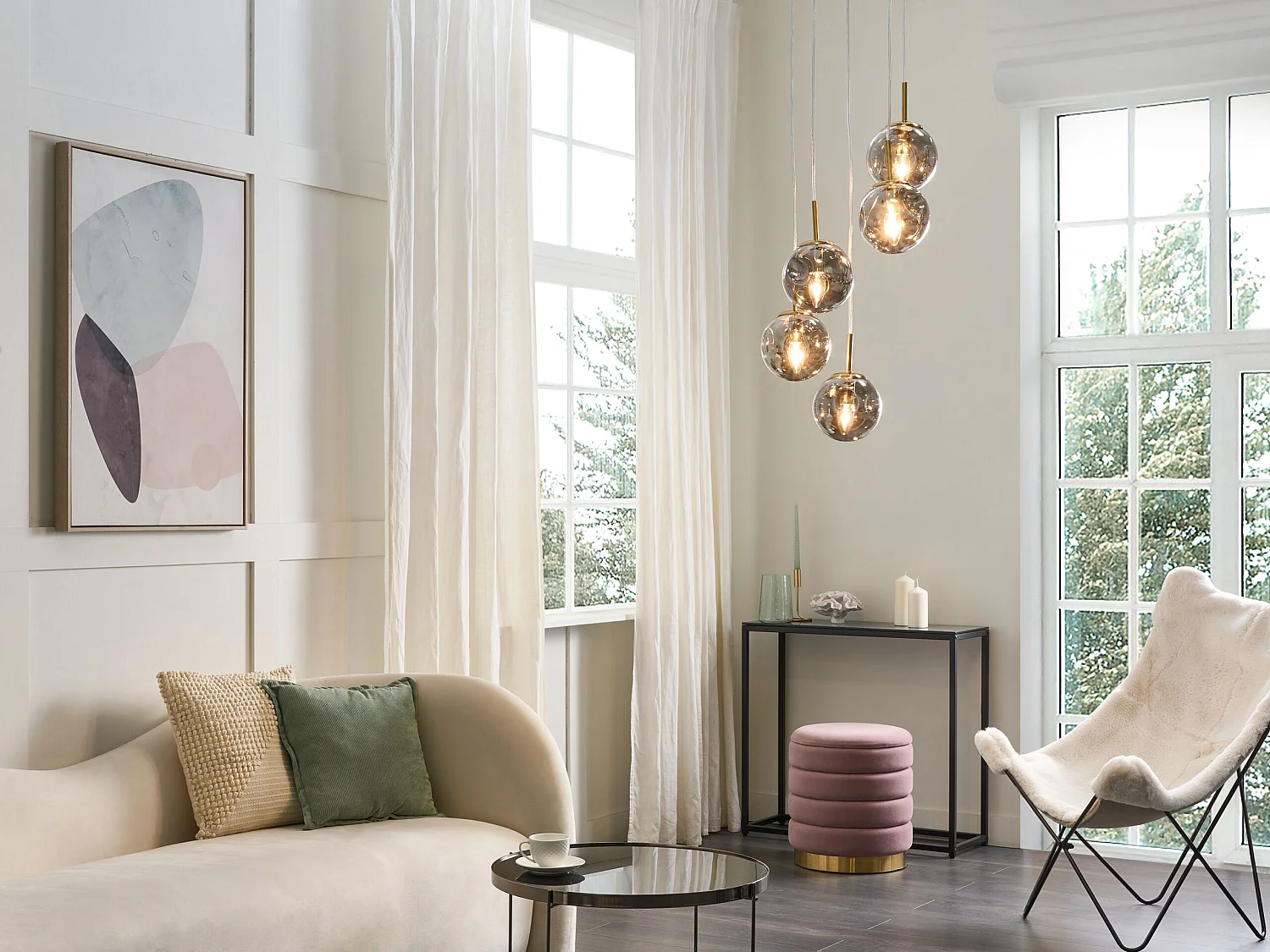 Lampe suspension RALFES Verre Laiton