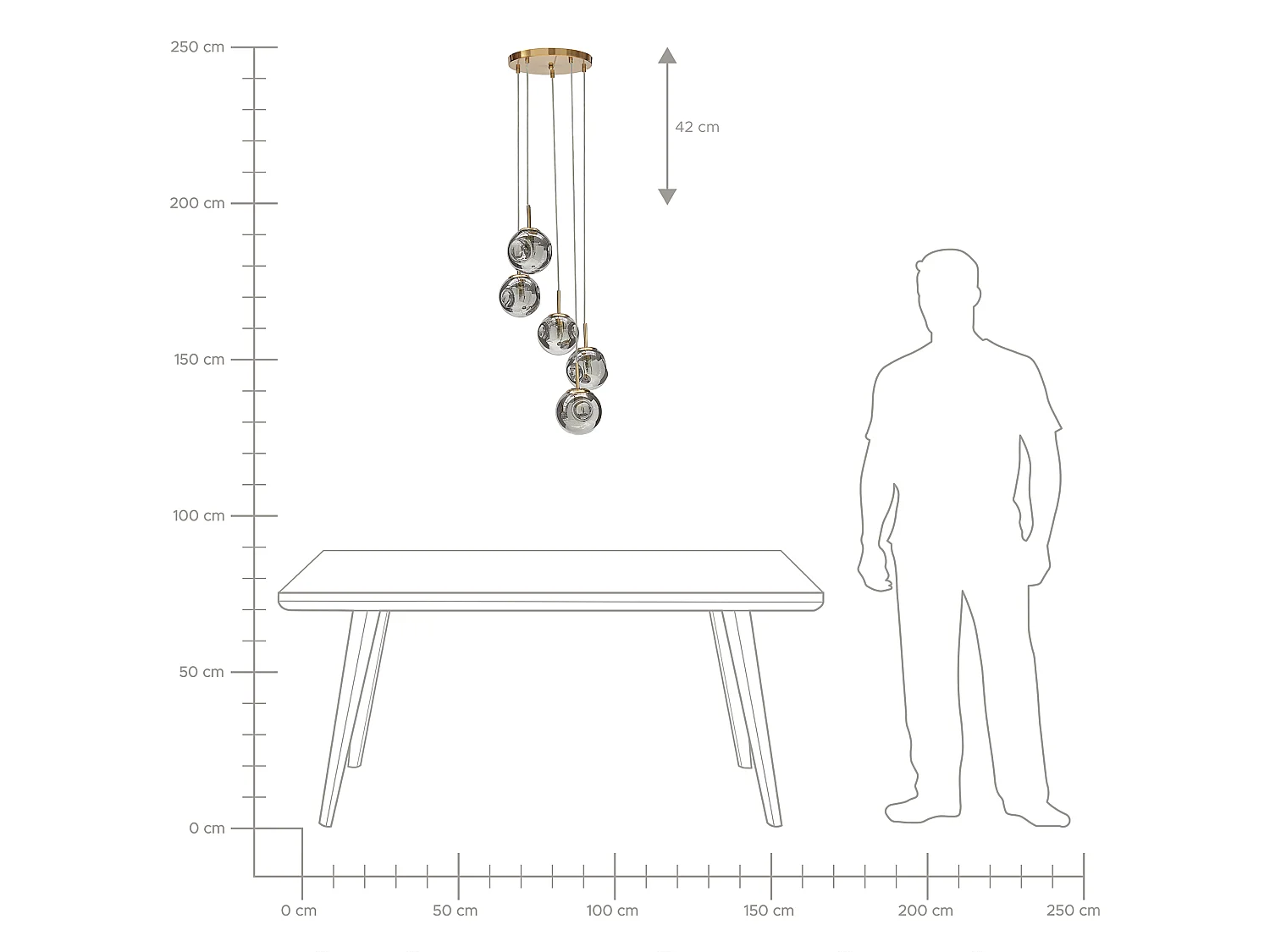 Lampe suspension RALFES Verre Laiton