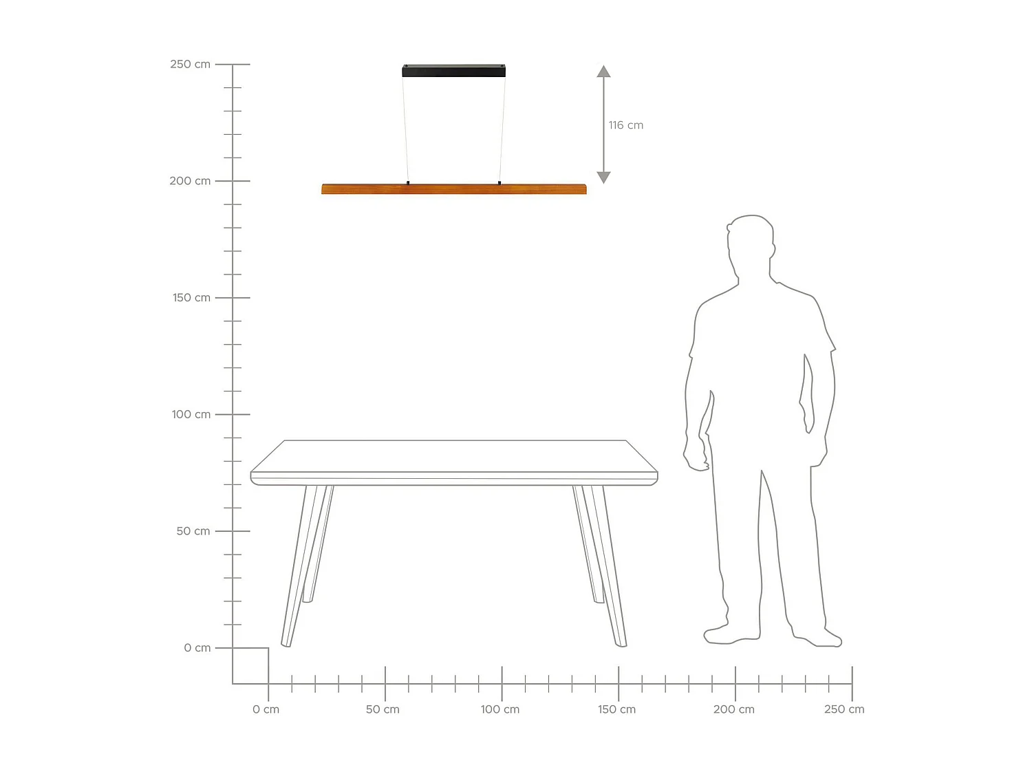 Lampa wisząca LED STEWARTS Drewno dębowe Ciemnobrązowy
