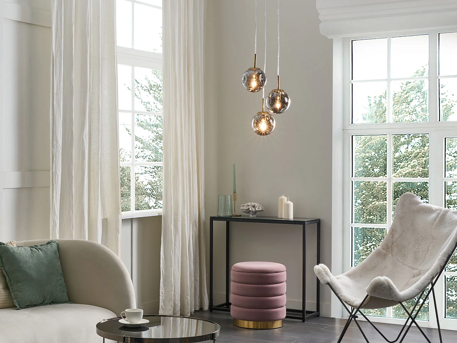 Lampe suspension RALFES Verre Laiton