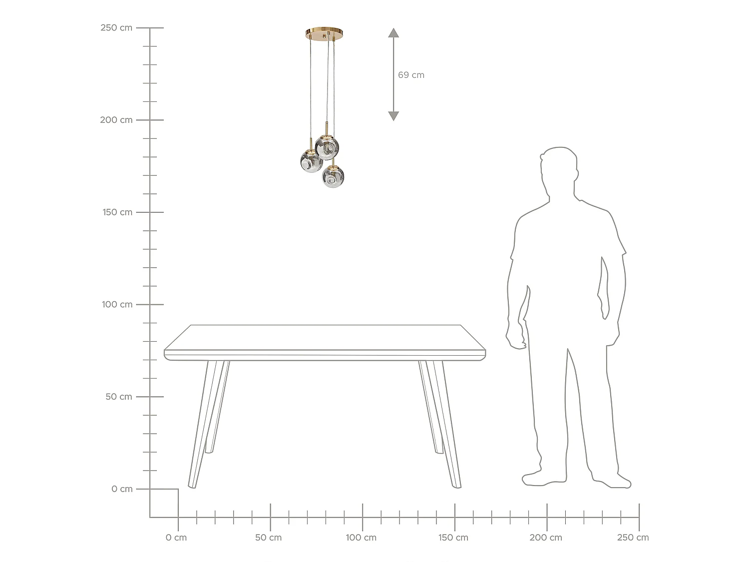 Lampe suspension RALFES Verre Laiton