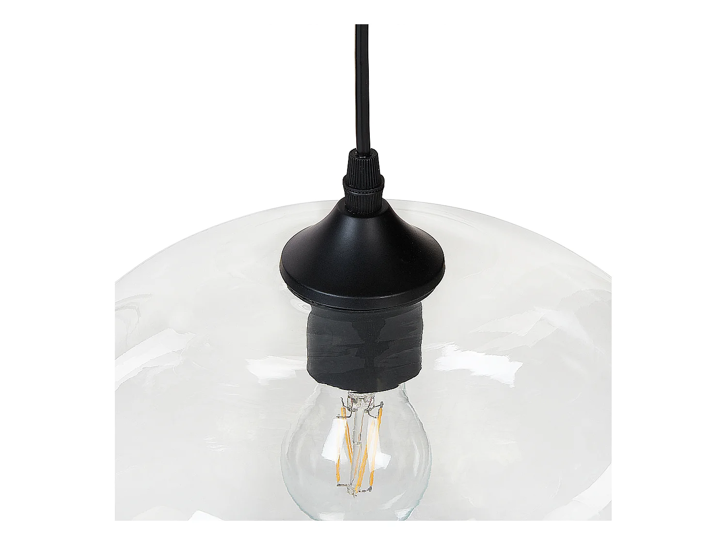 Hängelampe Moderne Lampe Runde Glasschirme 6 Leuchte Metall Transparent Bemboka