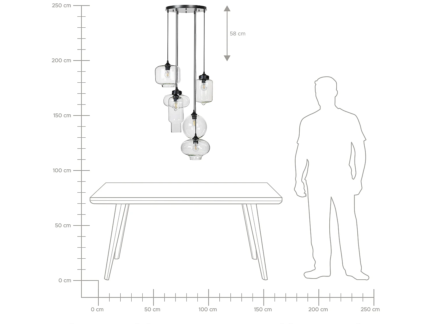 Lampe suspension BEMBOKA Verre Transparent