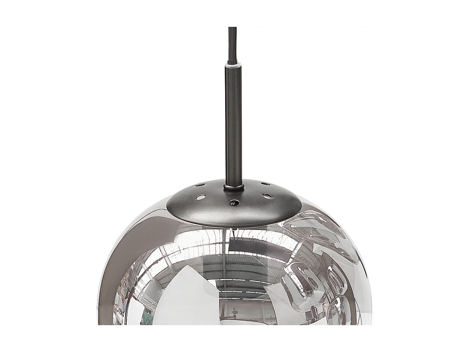 Hängelampe Moderne Lampe Runde Schirme Halbtransparent Rauchglas 7 Leuchte Metall Silber Tarlo