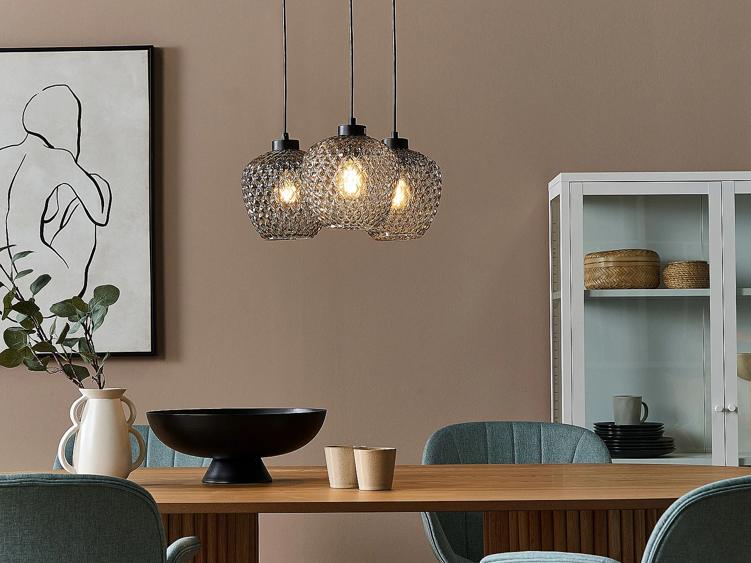 Candeeiro de tecto SHERRY Vidro Cinzento