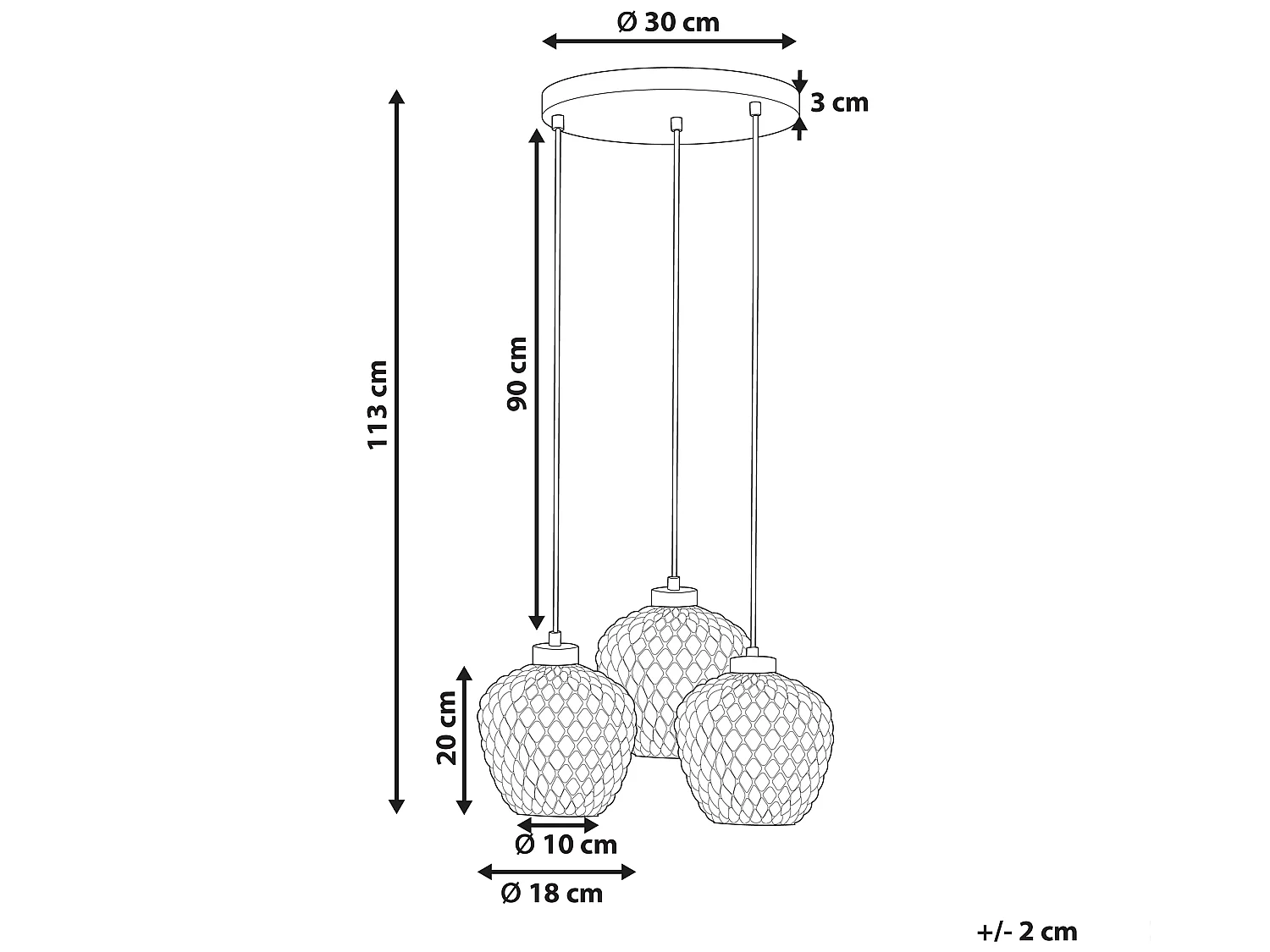 Lampe suspension SHERRY Verre Gris