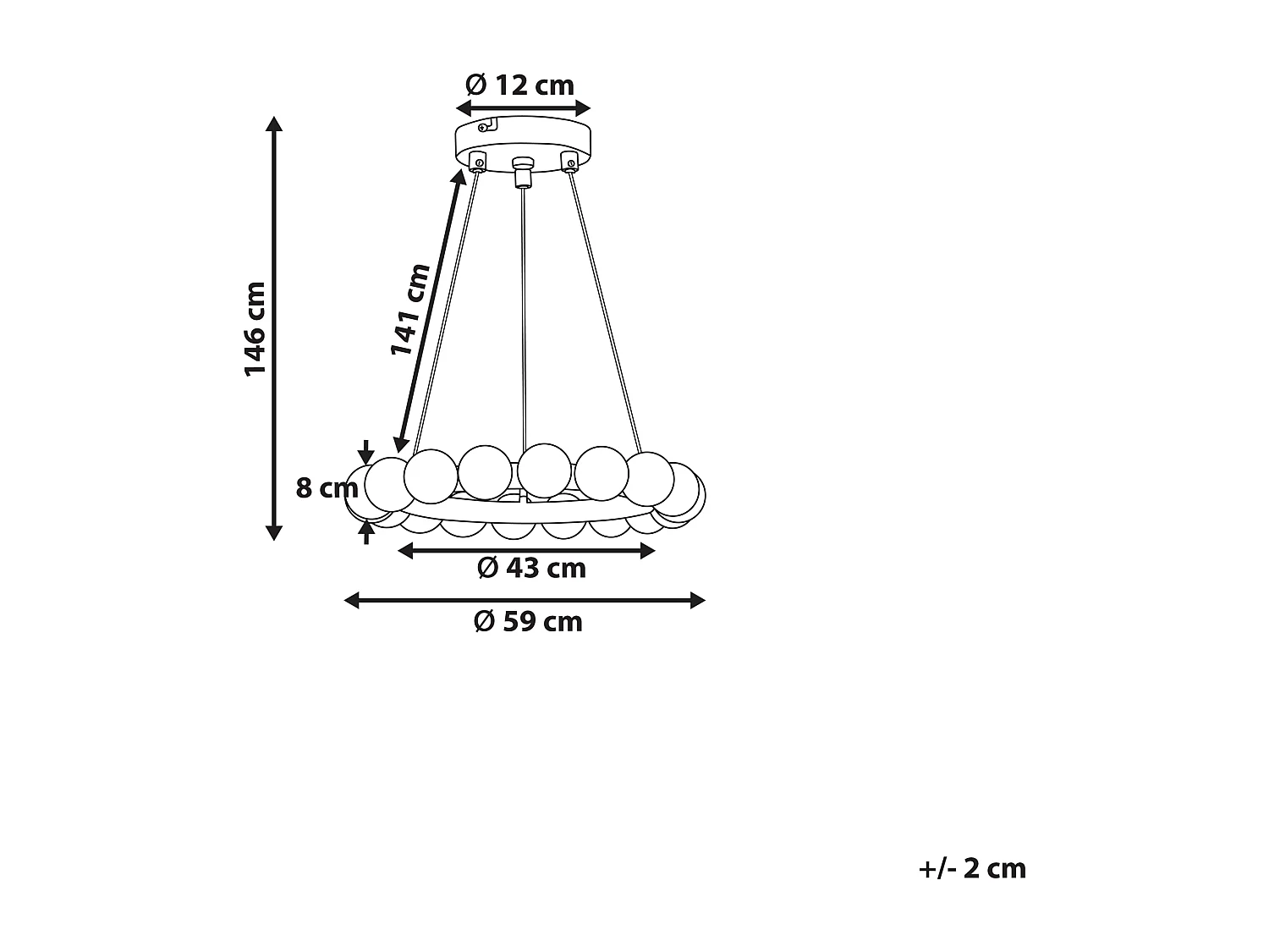 Lampadario GEORGES Metallo Oro