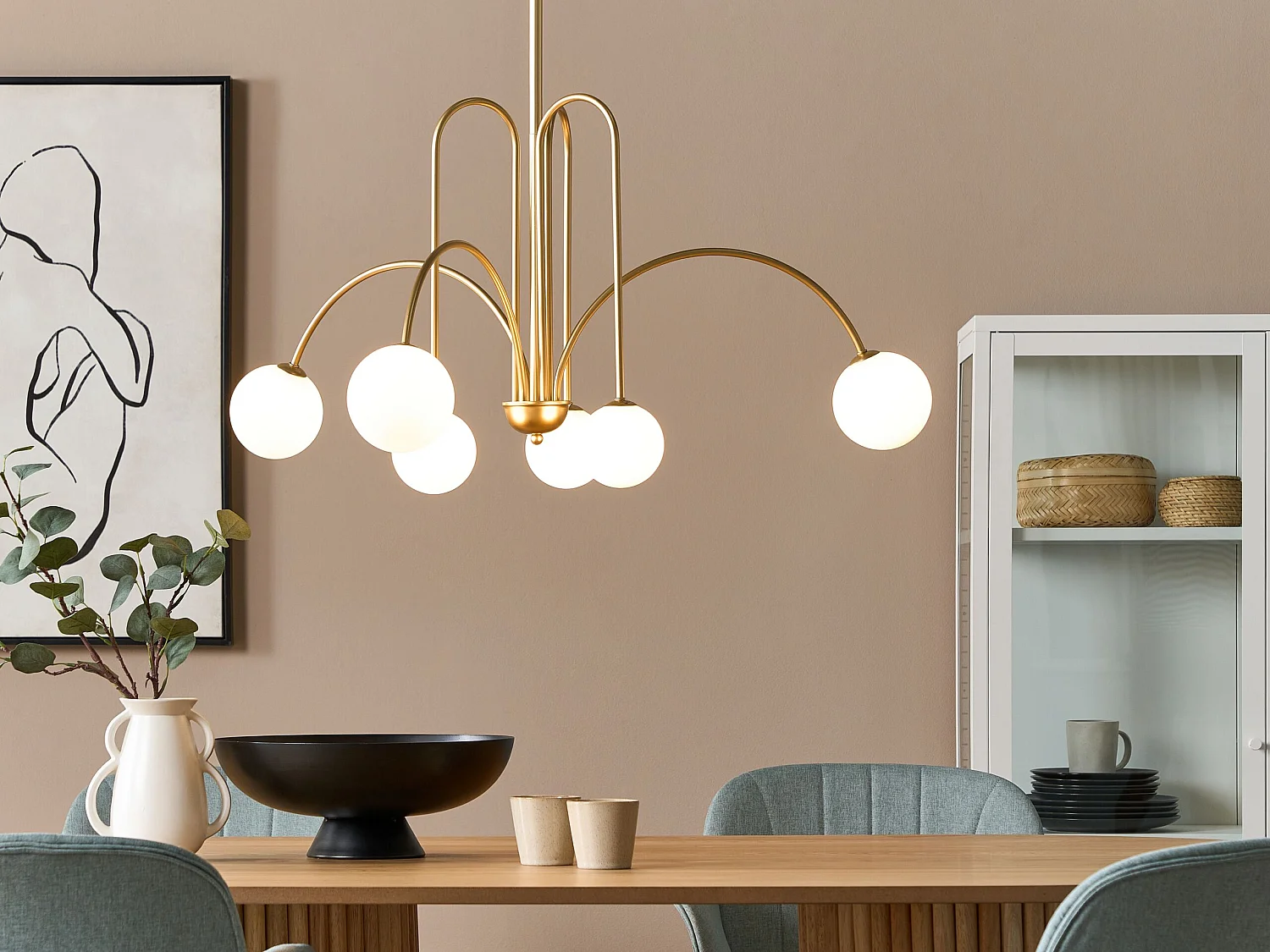 Lampadario FORBES Metallo Oro