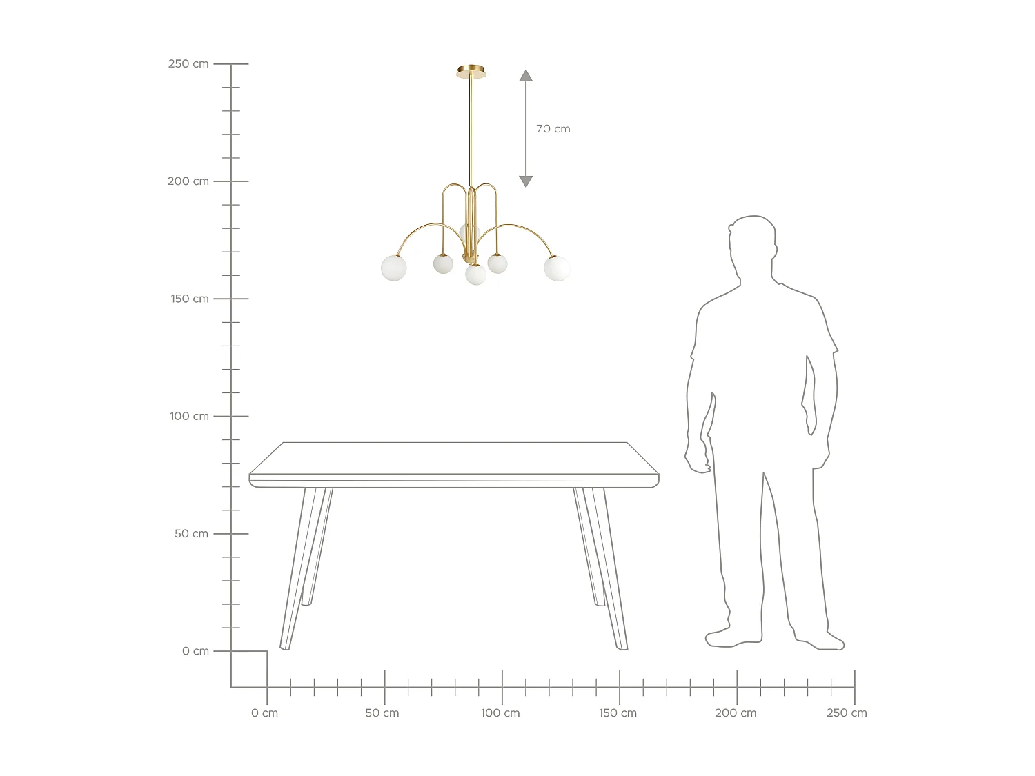 Lampadario FORBES Metallo Oro