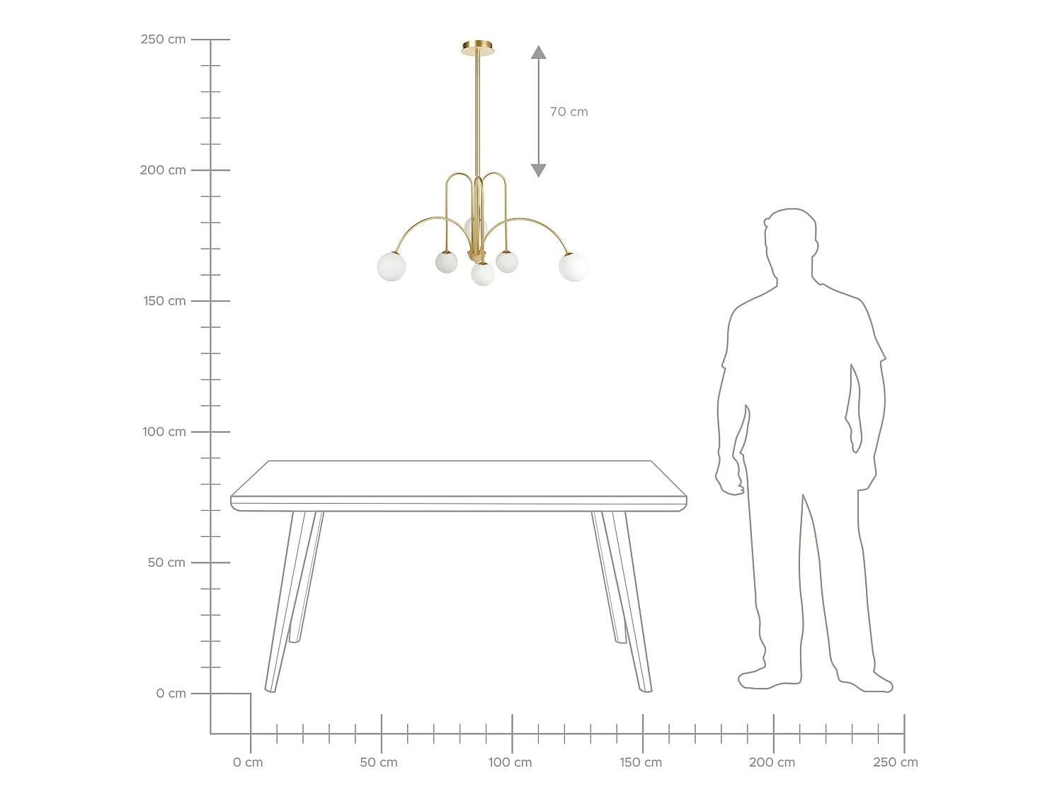 Chandelier FORBES Metal Gold
