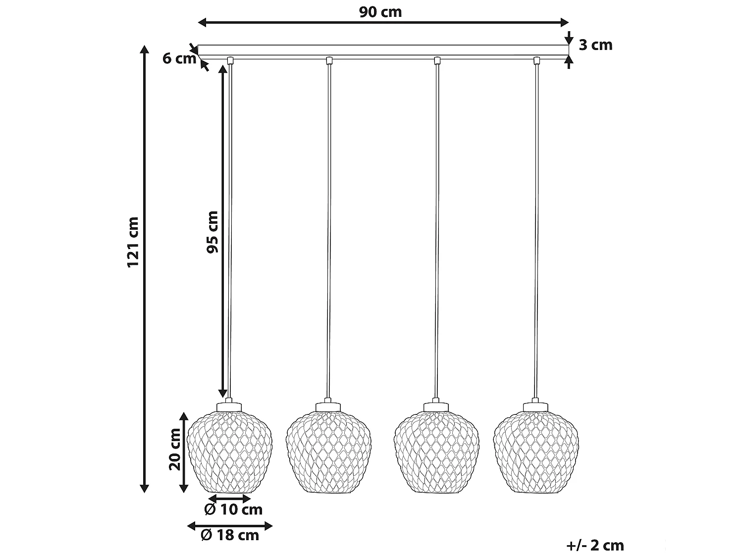 Lampe suspension SHERRY Verre Gris