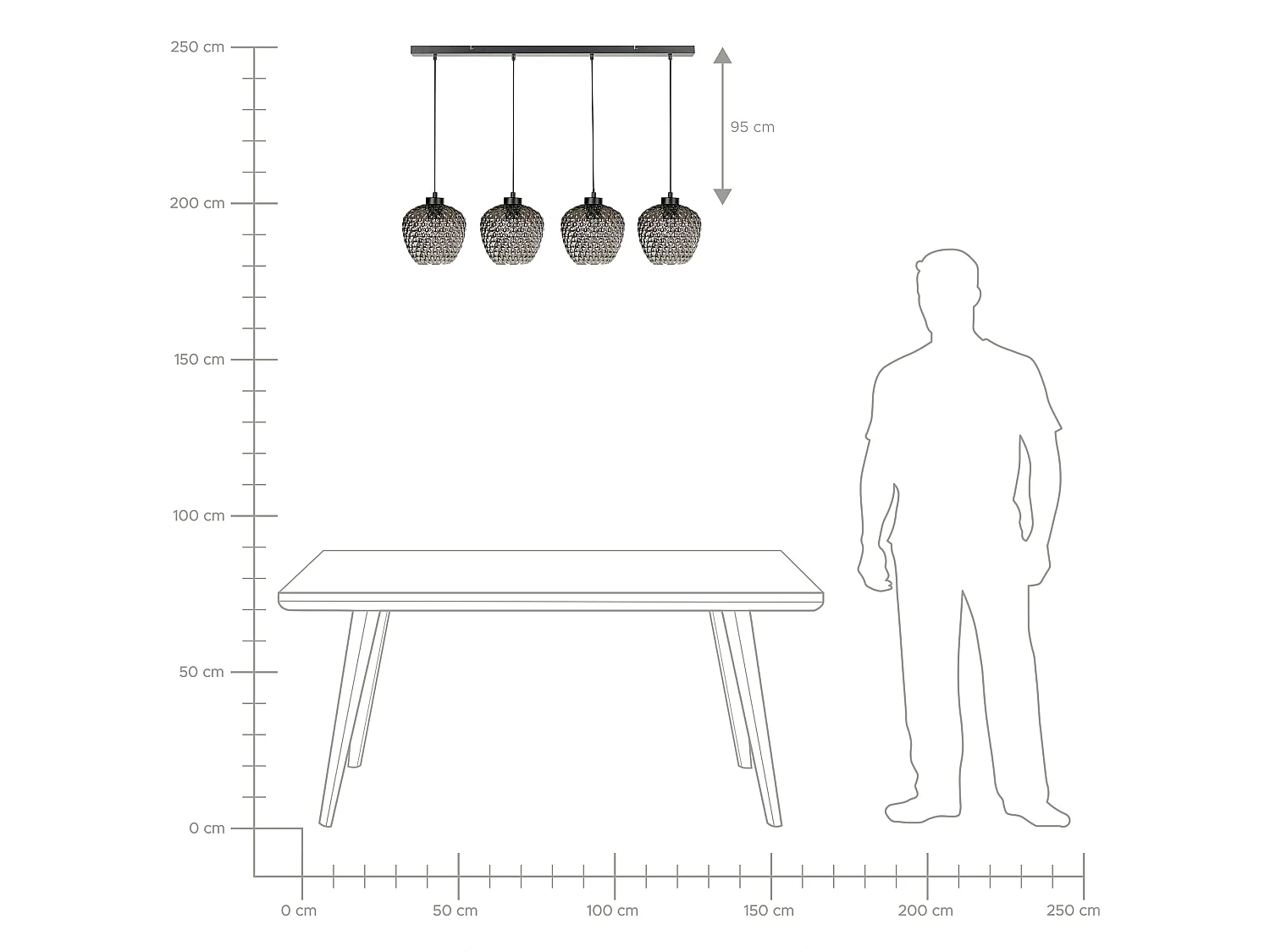 Lampe suspension SHERRY Verre Gris