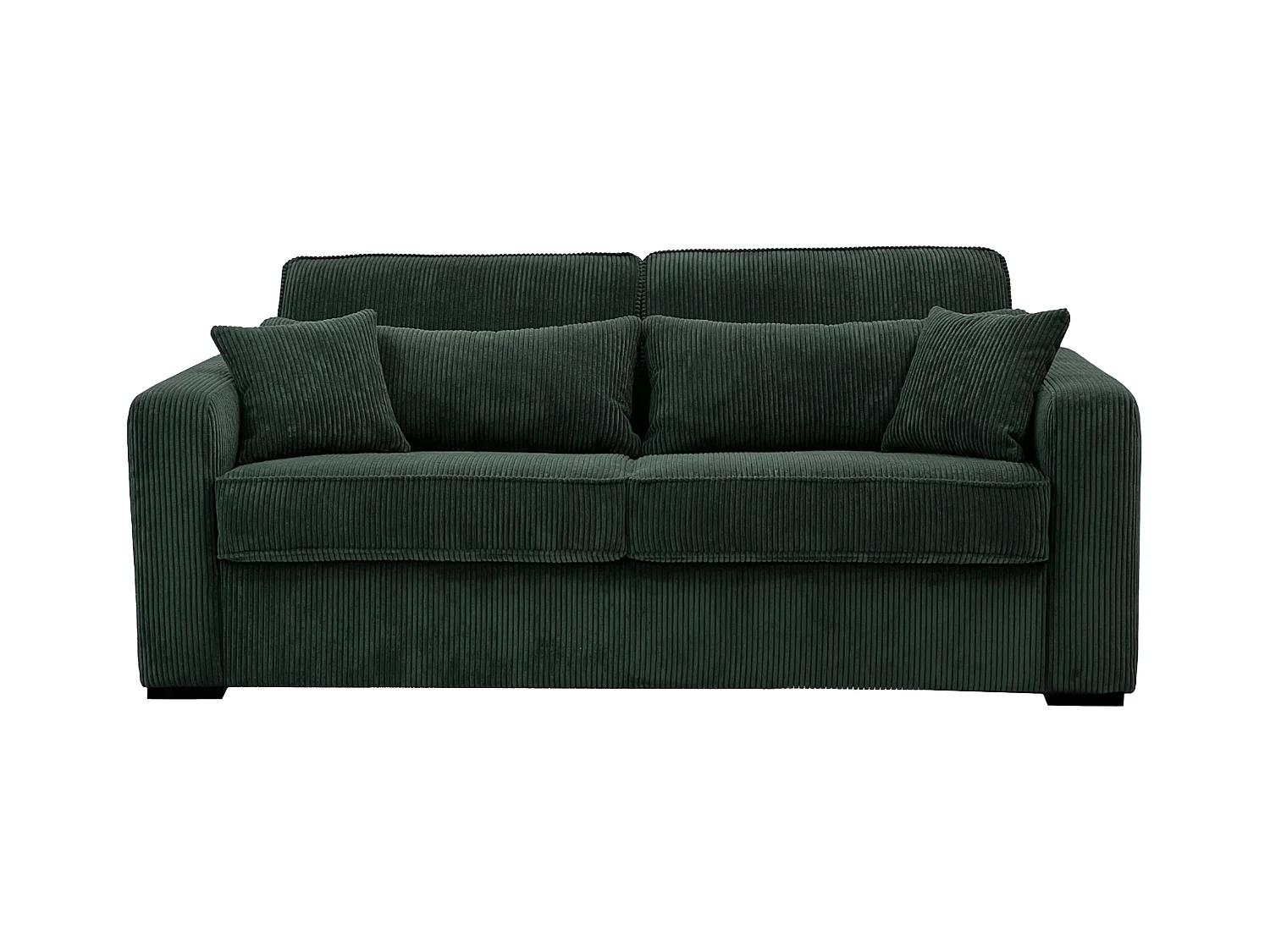 Kanapa 4 osobowa rozkładana typu express z zielonego sztruksu - Miejsce do spania 160 cm - Materac 16 cm - MONDOVI