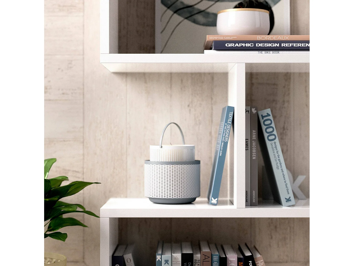 Bücherregal Djovi, Mehrzweck-Büroregal, Bibliotheksschrank mit 3 Regalen, 110 x 25 x 96 cm, WeiÃŸ