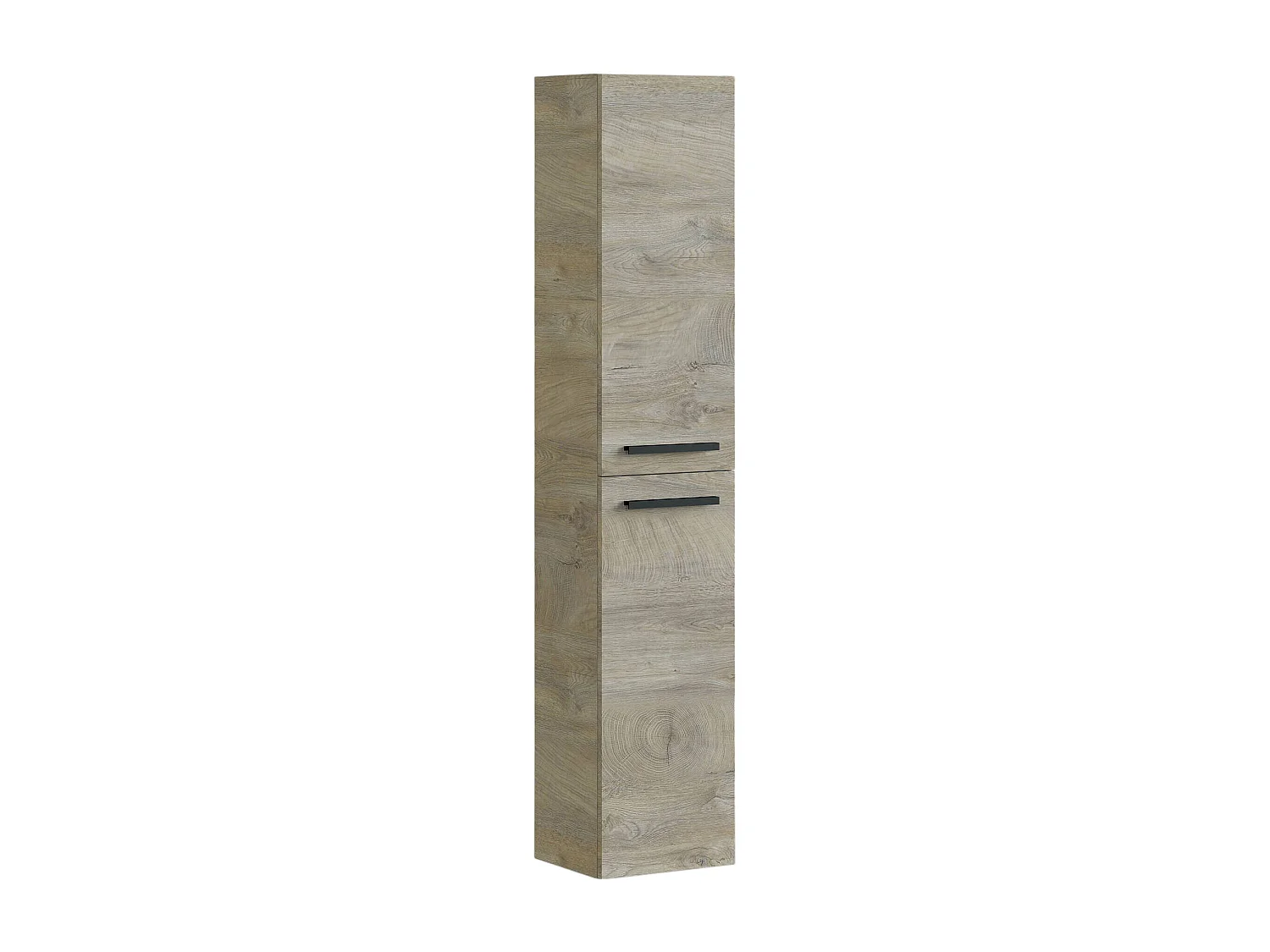 Colonne de salle de bain Dabado, Armoire colonne de salle de bain avec 2 portes, Armoire murale suspendue avec 2 étagères, 30x25h150 cm, Chêne