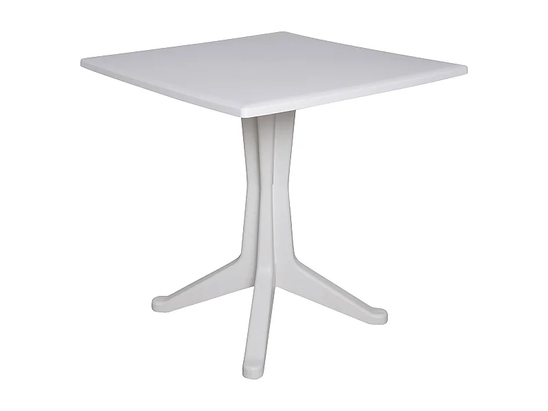 Table d'extérieur Dmondel, Étagère carrée fixe, Table de jardin polyvalente, 100% Made in Italy, 70x70h72 cm, Blanc