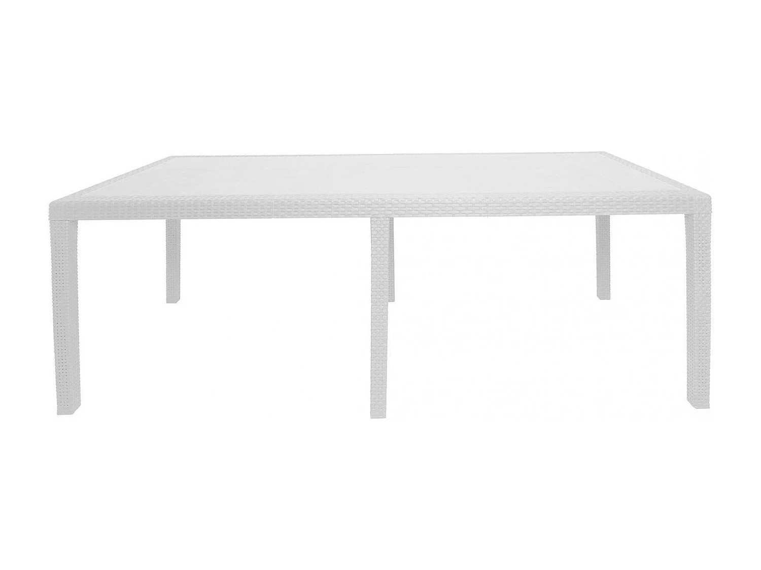 Dmains buitentafel, Uitschuifbare rechthoekige eettafel, Uitschuifbare tuintafel met rotaneffect, 100% Made in Italy, 150x90h72 cm, Wit