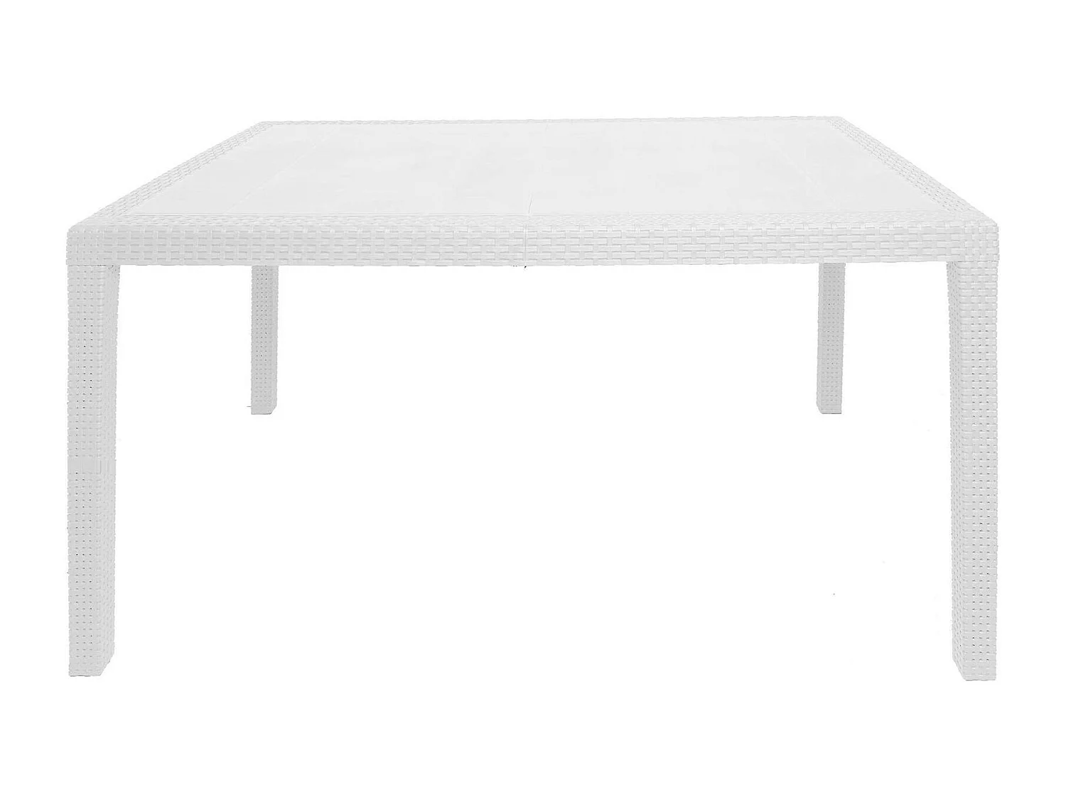 Dmachac buitentafel, Rechthoekige eettafel, Multifunctionele tuintafel met rotaneffect, 100% Made in Italy, 150x90h72 cm, Wit