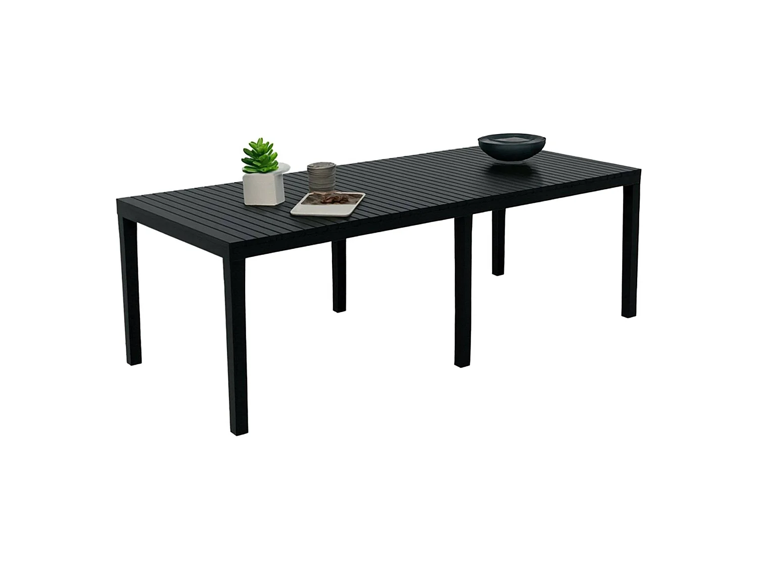 Mesa de exterior Dmica, Mesa de jantar extensível retangular, Mesa extensível de jardim, 100% Fabricado em Itália, 150x90h72 cm, Antracite