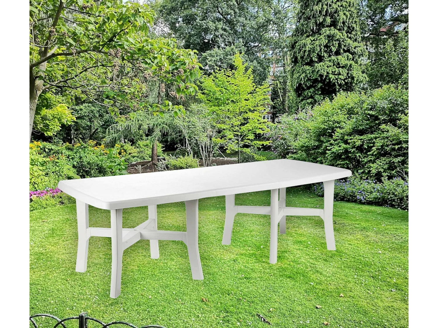 Table d'extérieur Dhysa, Étagère à manger extensible, Table de jardin rectangulaire polyvalente, 100% Made in Italy, 160x90h72 cm, Blanc