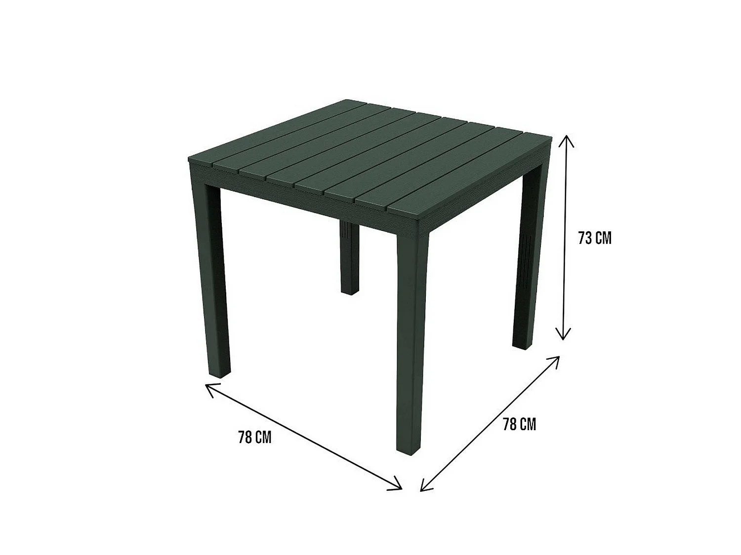 Table d'extérieur Dmurill, Table de jardin carrée, Table basse fixe intérieure et extérieure, 100% Made in Italy, 100% Made in Italy, 78x78h72 cm, Anthracite