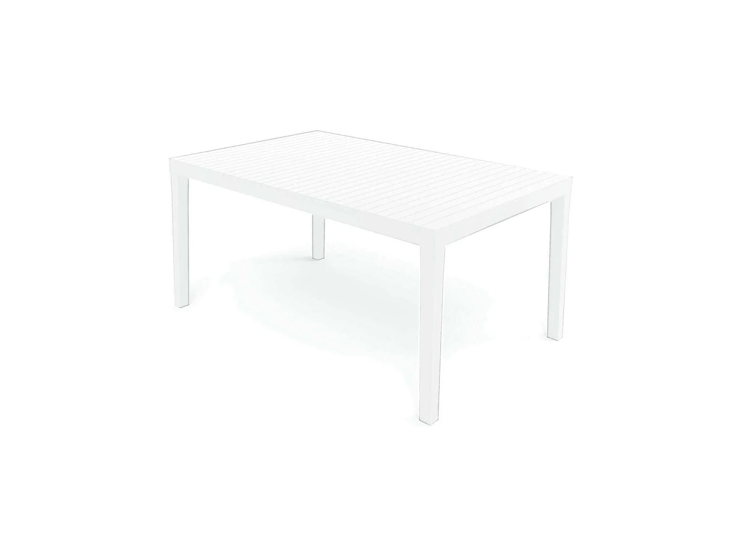 Mesa externa Dmica, Mesa de jantar extensível retangular, Mesa extensível de jardim, 100% Fabricado na Itália, 150x90h72 cm, Branco