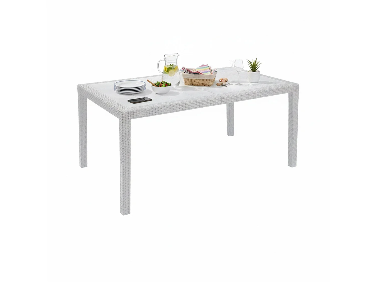Tavolo da Esterno Arca, 8 Posti Made in Italy, 78x138x72h cm Bianco