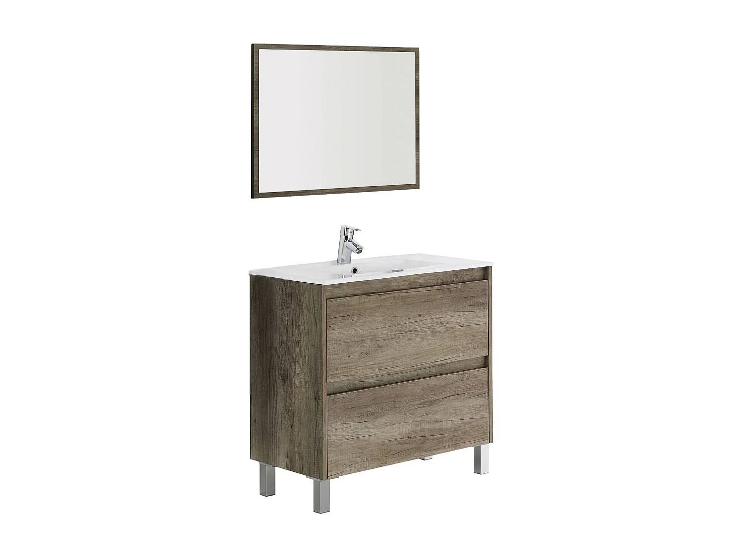 Dmora - Mobile sottolavabo Alis, 80x45h80 cm, Quercia