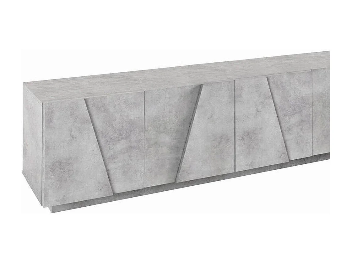 Dmora - Mobile porta TV Aemilor, cm 244x44h46, Cemento scuro