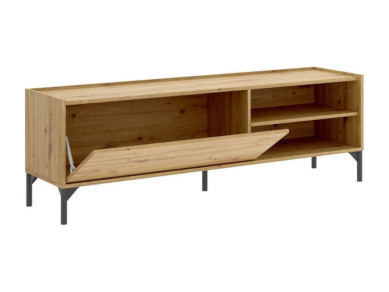 Meuble TV Dacerbi, Buffet bas de salon, Buffet de salon pour télévision, 155x43h47 cm, Chêne Nodi