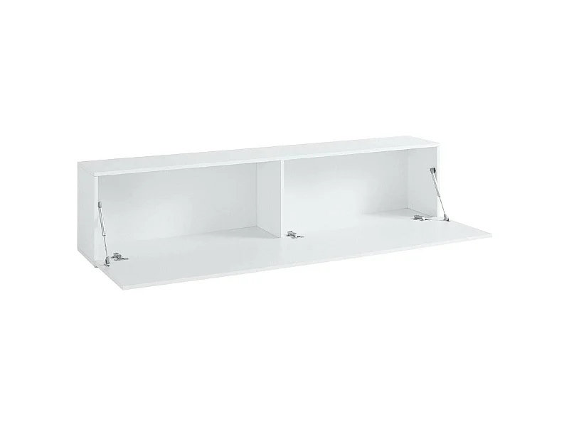 Fernsehschrank Dbarell, Niedriges Sideboard für Wohnzimmer, Sockel für TV-Möbel, 100 % Made in Italy, cm 180x30h40, weiÃŸ glänzend