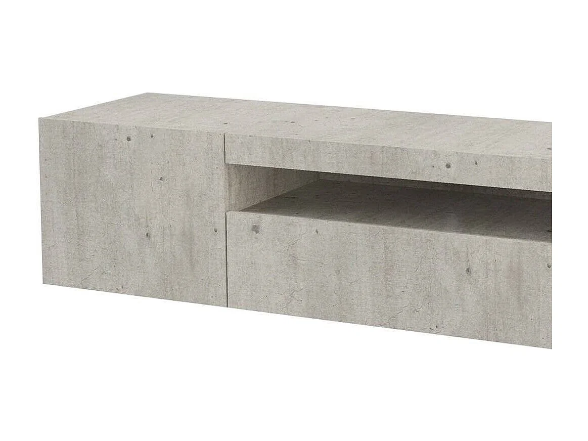 Fernsehschrank Dmangoni, Niedriges Sideboard für Wohnzimmer mit 2 Türen, Sockel für TV-Möbel, 100 % Made in Italy, cm 150x40h37, Zement