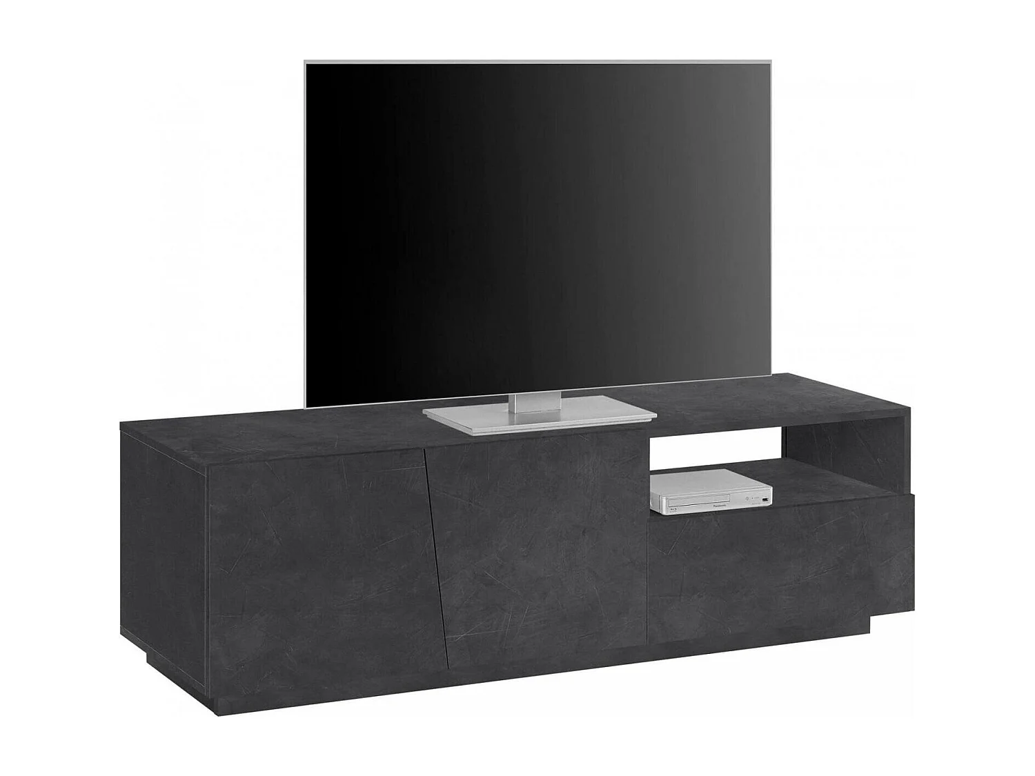 Mobile Porta tv Aiace, un Cassetto Made in Italy, 43x150x46h cm Grigio Ardesia