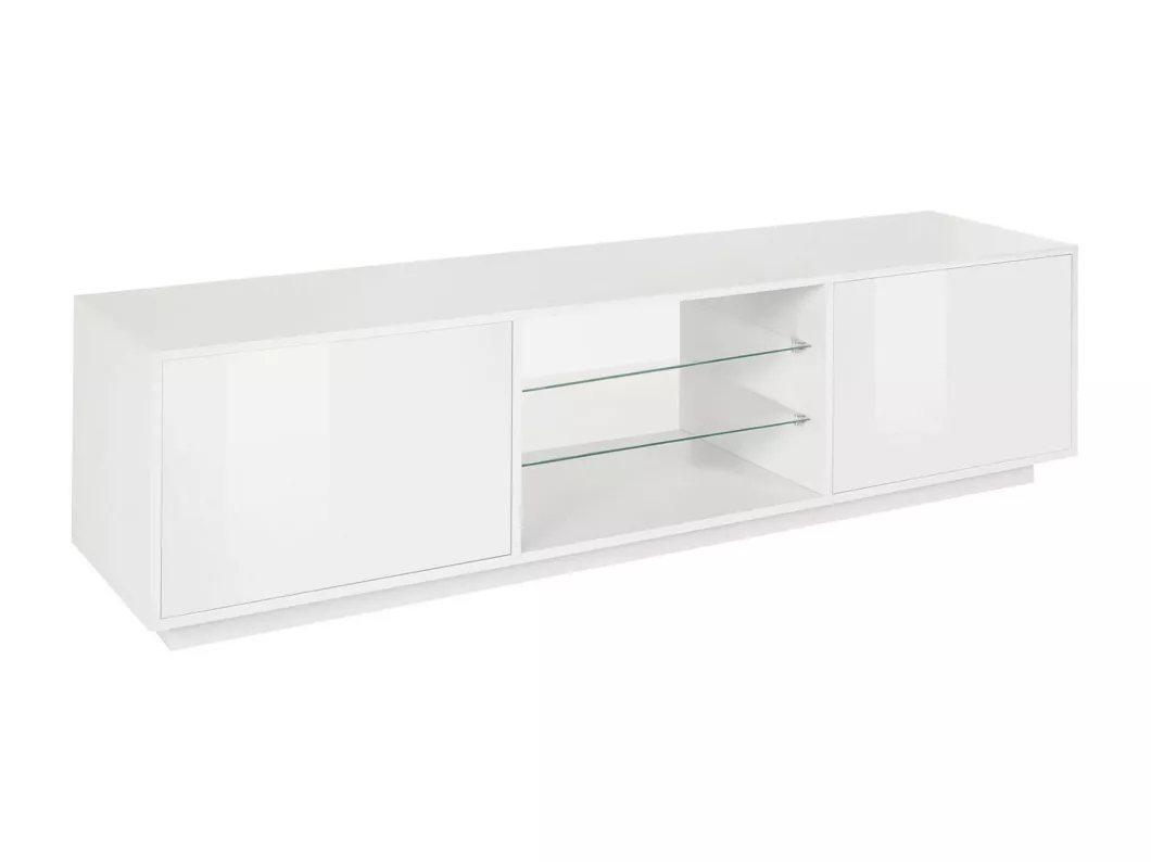 Kauf Unique Fernsehschrank Dlongon, Niedriges Sideboard für Wohnzimmer mit 2 Türen, Sockel für TV-Möbel, 100 % Made in Italy, cm 180x41h46, glänzend weiß