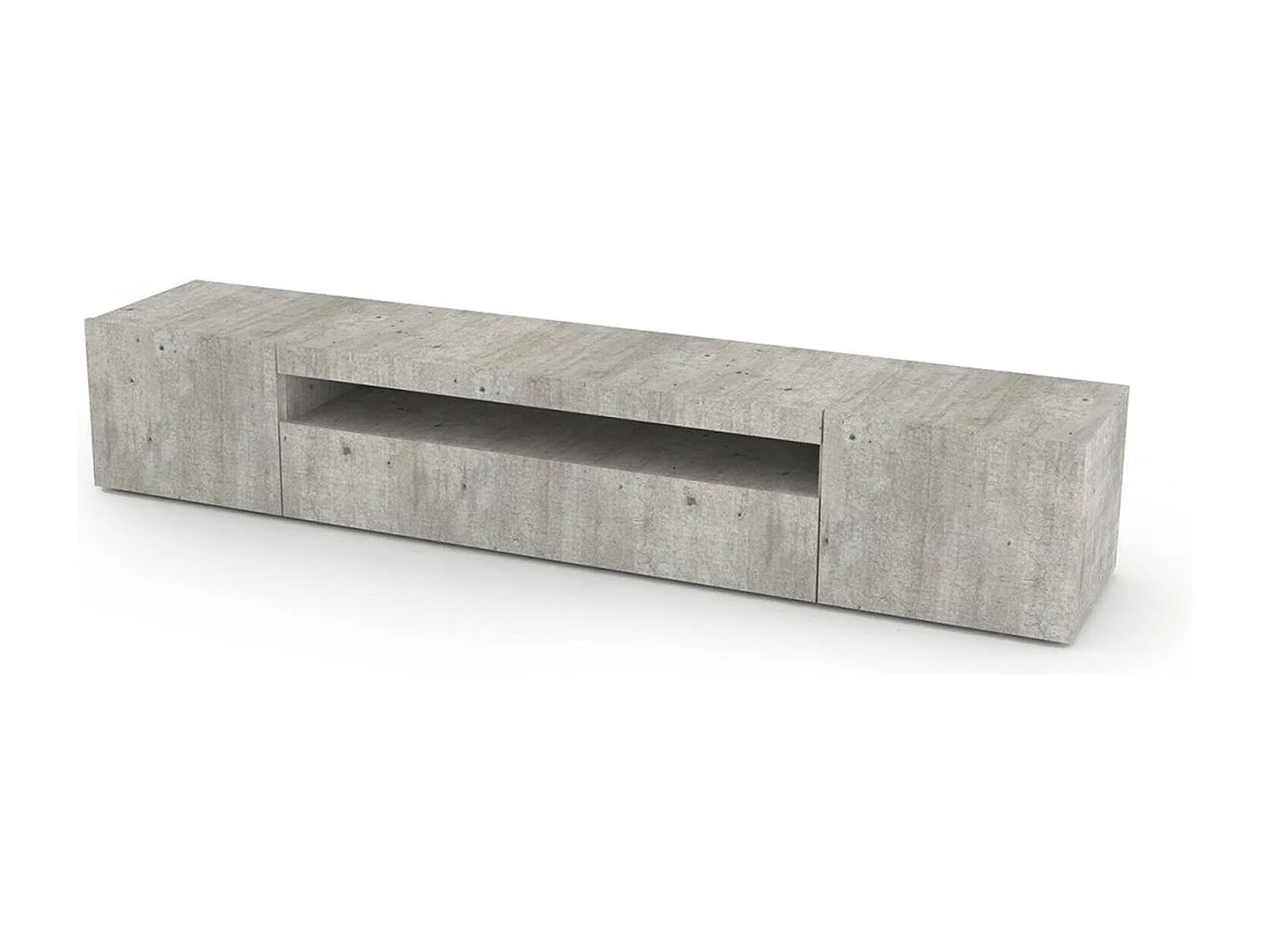 Meuble TV Dafrim, Buffet bas de salon avec 3 portes, Base pour meuble TV, 100% Made in Italy, 200x40h37 cm, Ciment