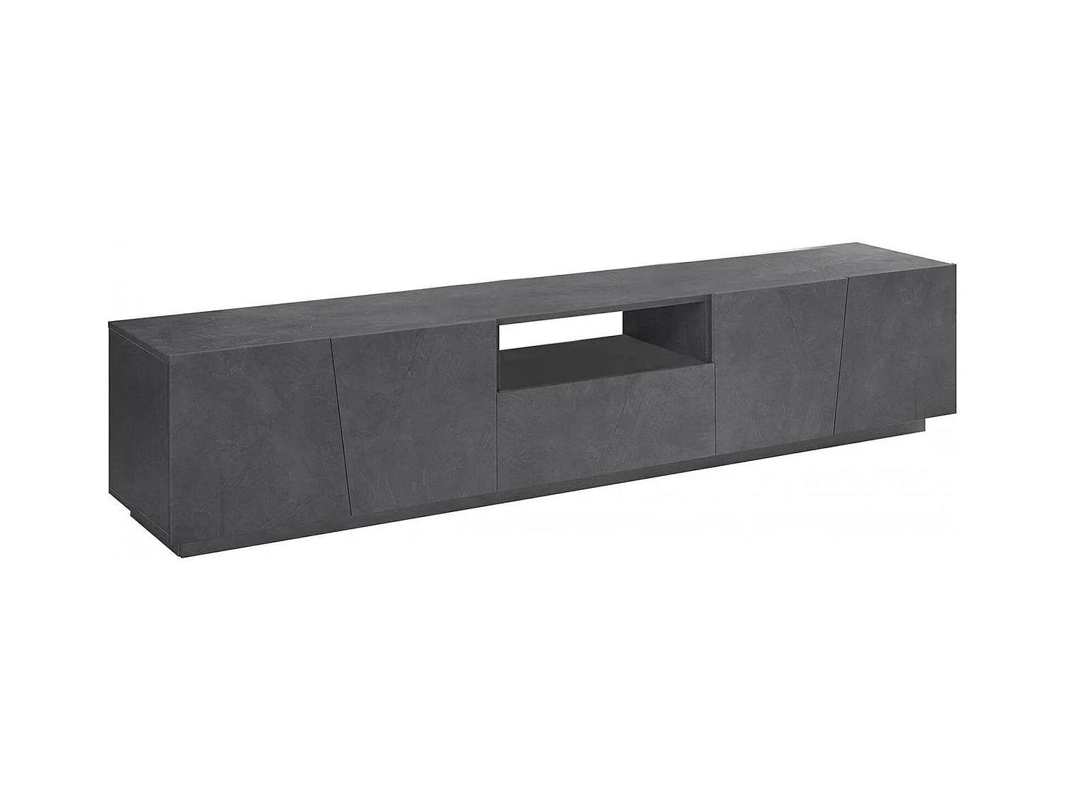 Meuble TV Dlori, Buffet bas de salon, Base pour meuble TV, 100% Made in Italy, 220x43h46 cm, Ardoise