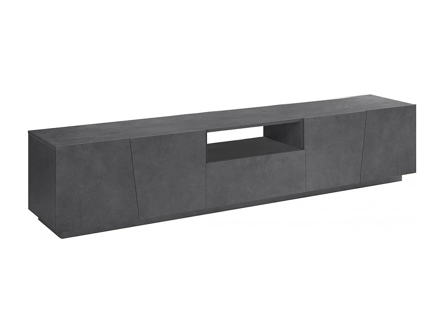 Meuble TV Dlori, Buffet bas de salon, Base pour meuble TV, 100% Made in Italy, 220x43h46 cm, Ardoise