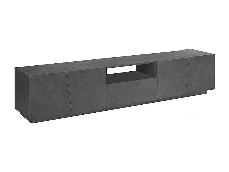 Dlori TV-meubel, Laag woonkamerdressoir, TV-meubelbasis, 100% Made in Italy, 220x43h46 cm, Leisteen