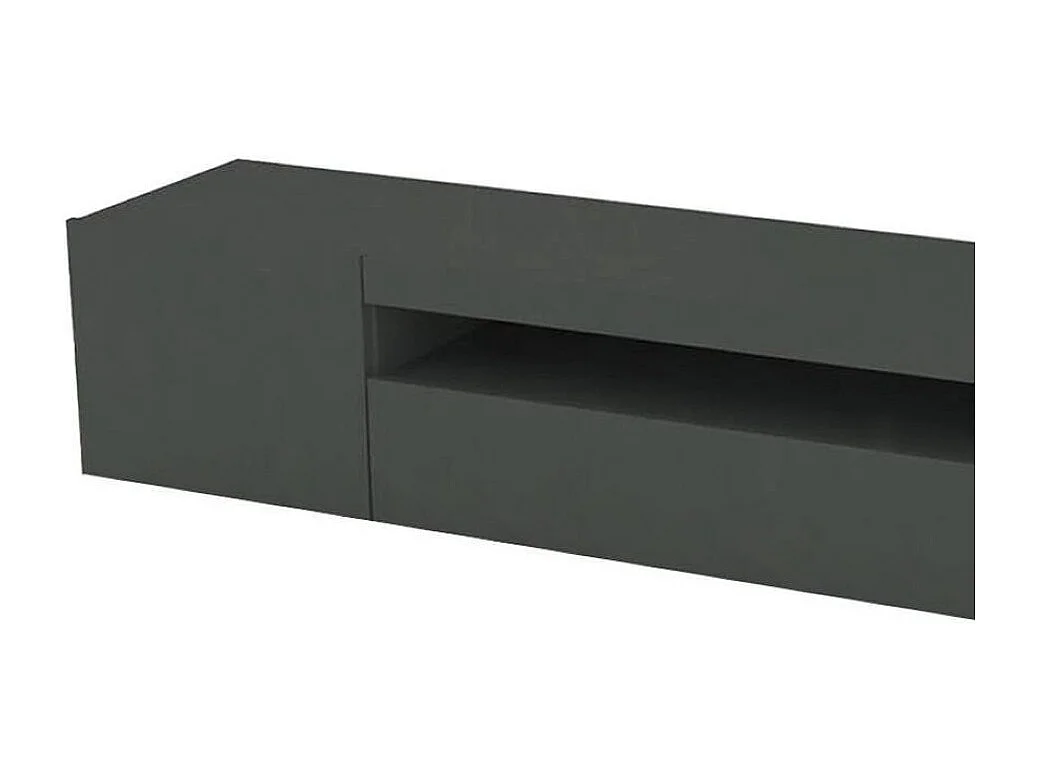 Mobile Porta tv Amore, 2 Ripiani Made in Italy, 40x200x37h cm Nero Antracite