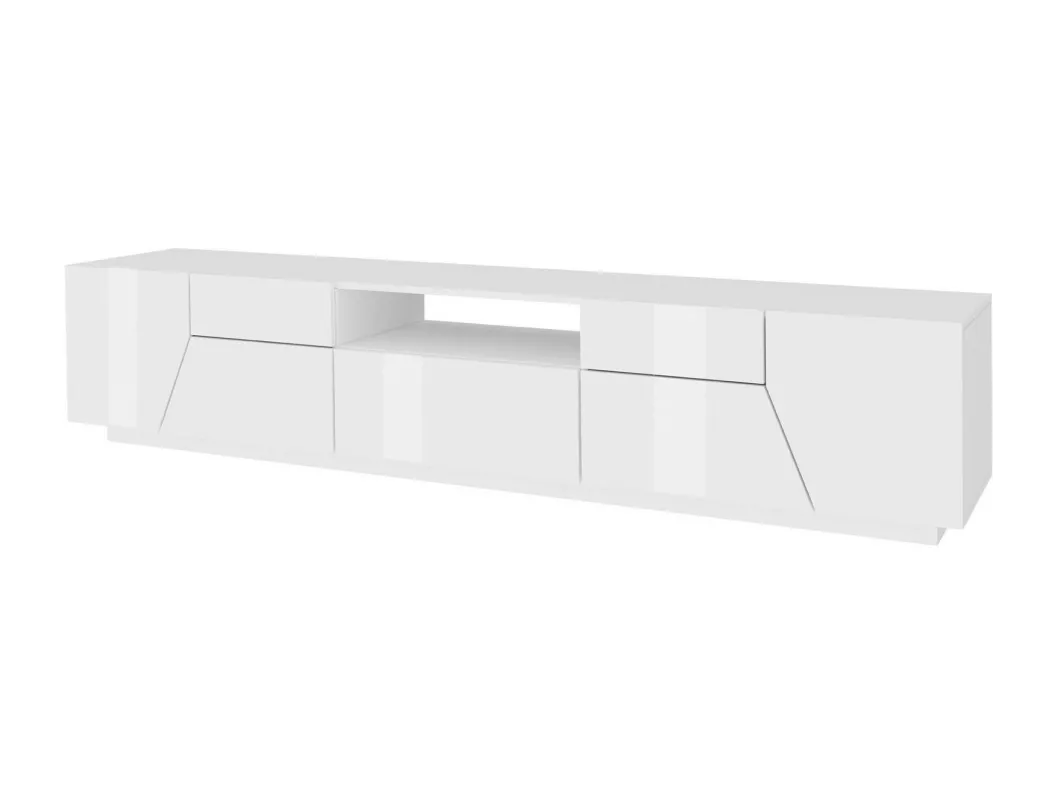 Kauf Unique Fernsehschrank Dfilipp, Niedriges Sideboard für Wohnzimmer, Sockel für TV-Möbel, 100 % Made in Italy, cm 220x43h46, weiß glänzend