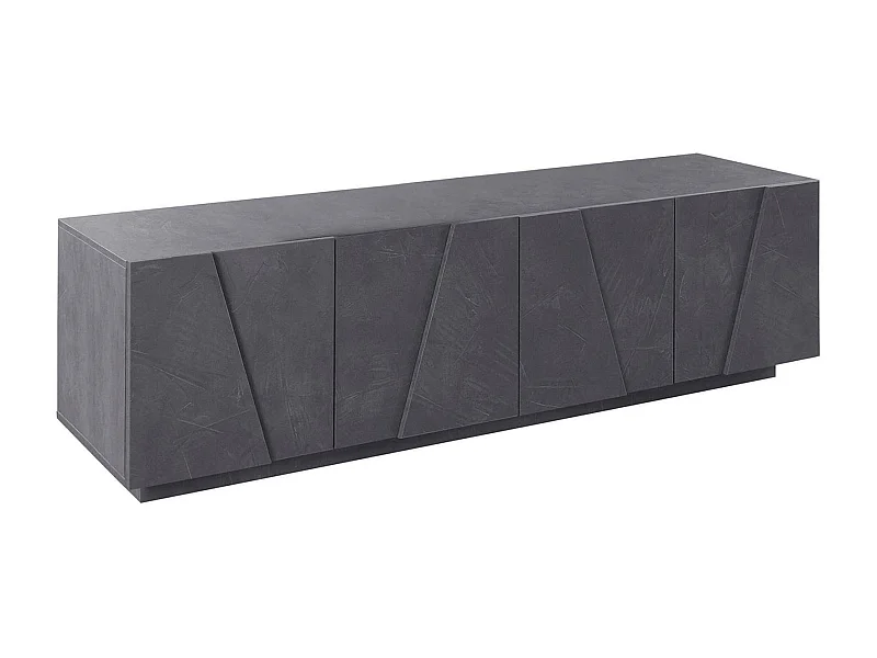 Mueble de televisión Djungda, Aparador bajo para salón, base soporte TV, 100% Made in Italy, cm 162x44h46, Gris Pizarra