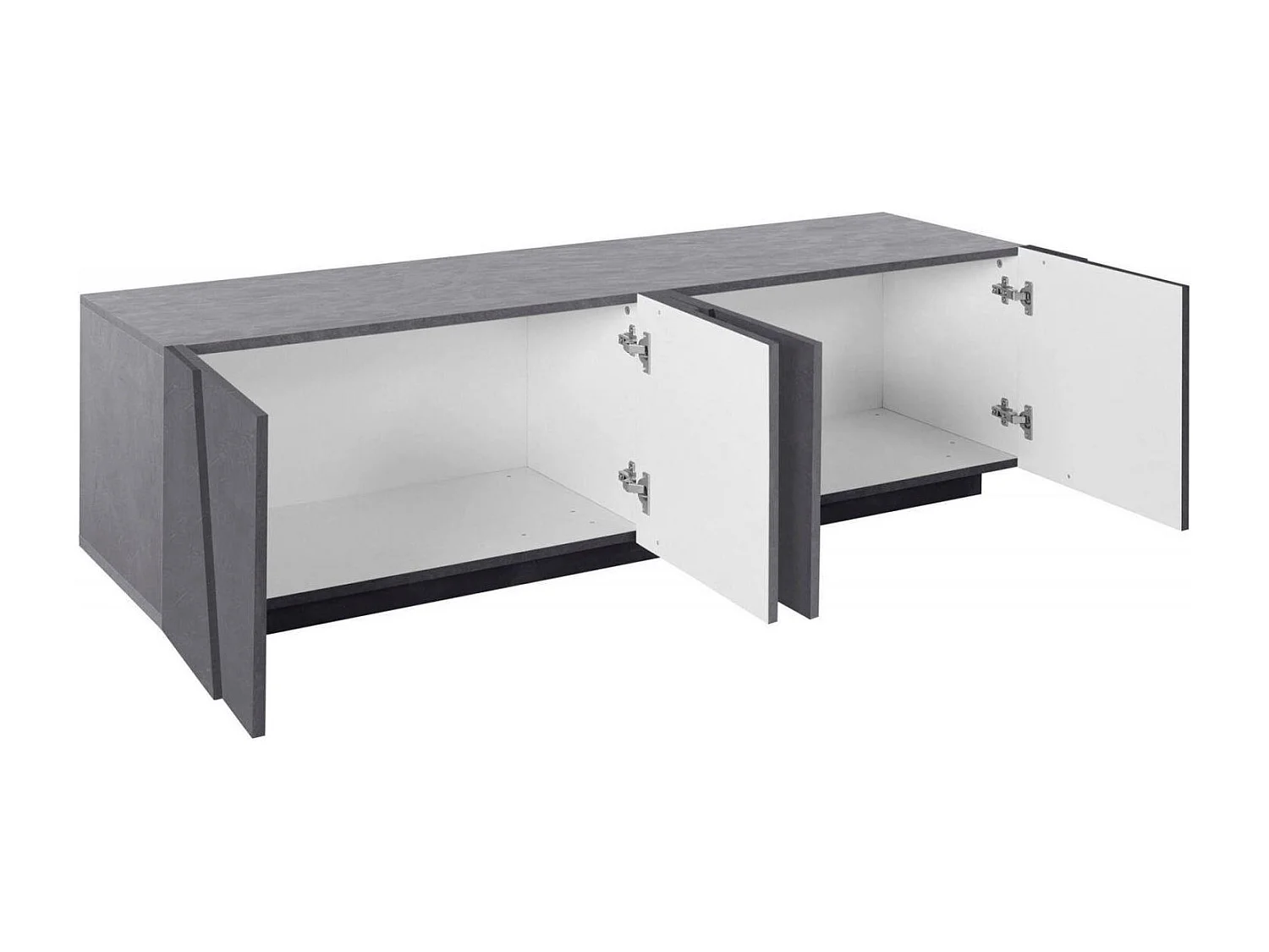 Meuble TV Djungda, Buffet bas de salon, Base pour meuble TV, 100% Made in Italy, 162x44h46 cm, Gris Ardoise