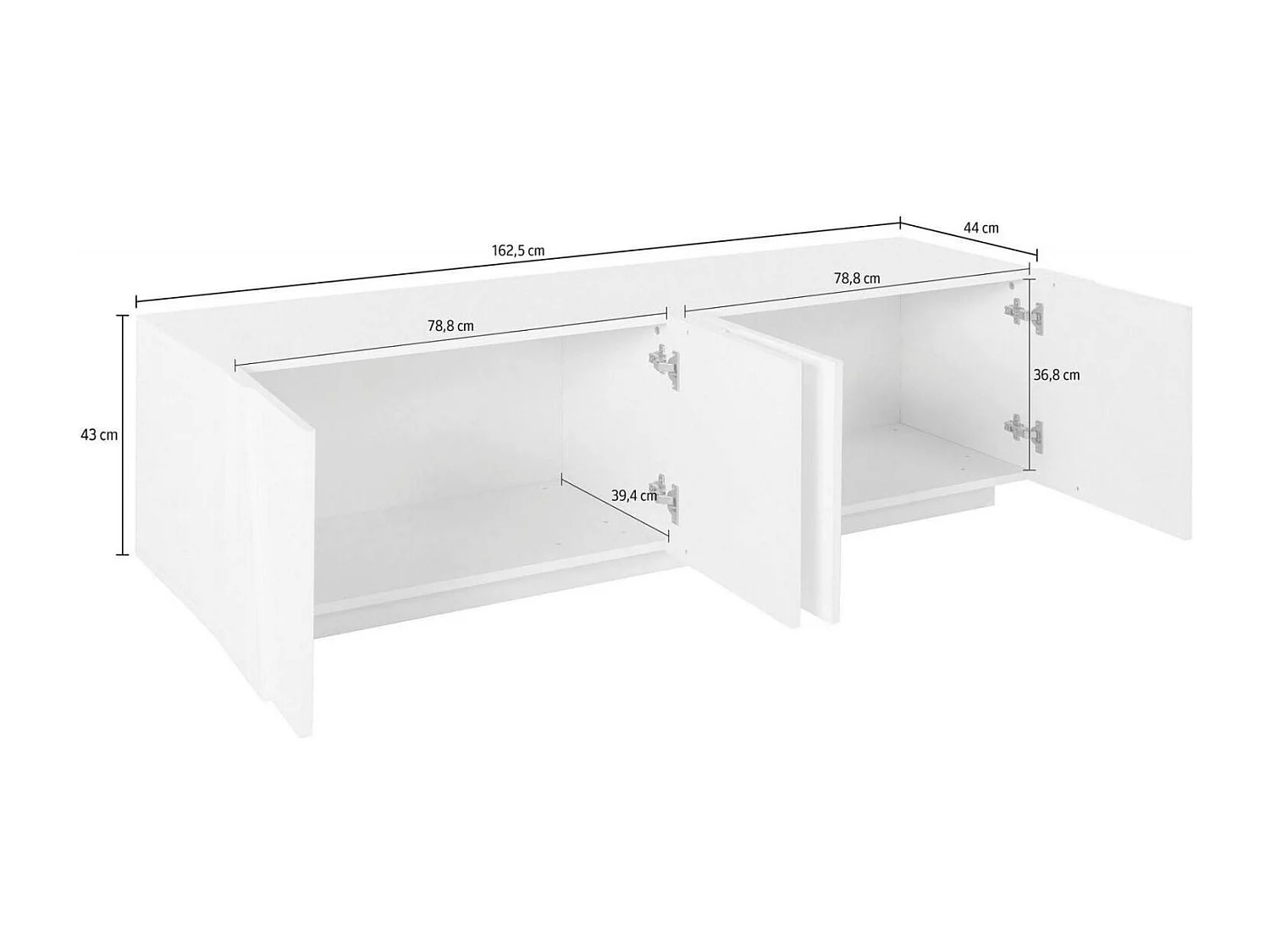 Mobile Porta tv Acix, un Cassetto Made in Italy, 44x162x46h cm Grigio Ardesia