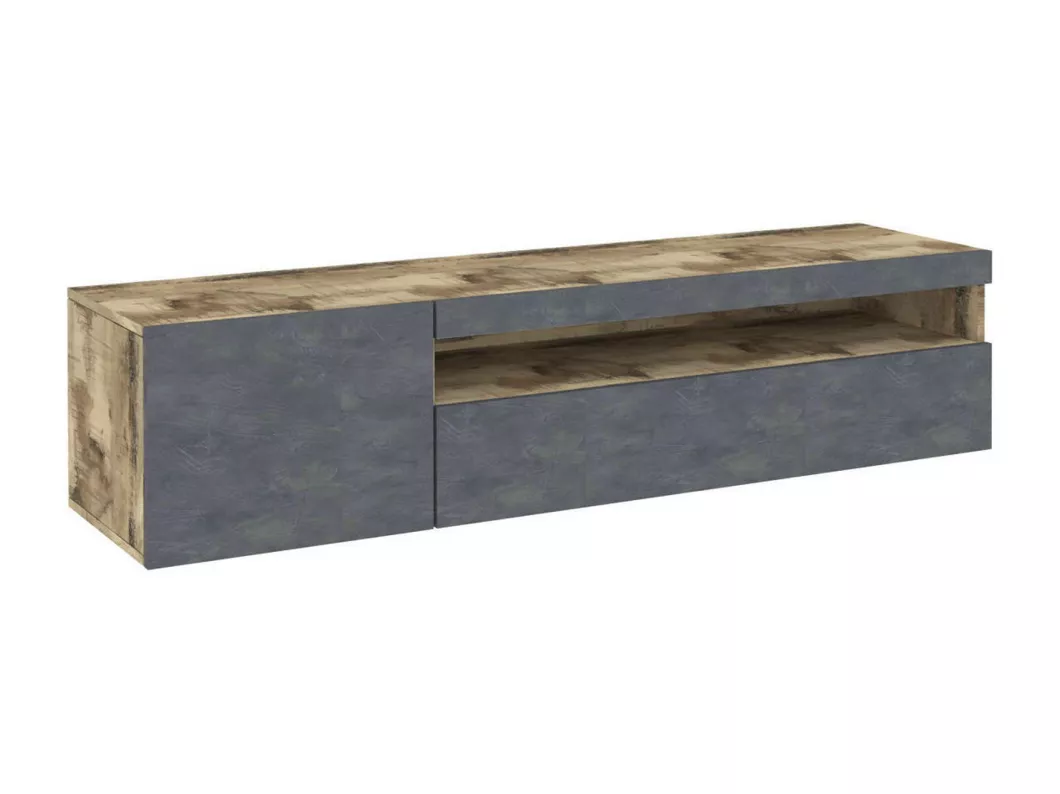 Kauf Unique Fernsehschrank Dbele, Niedriges Sideboard für Wohnzimmer, Sockel für TV-Möbel, 100 % Made in Italy, cm 150x40h37, Ahorn und Schiefer