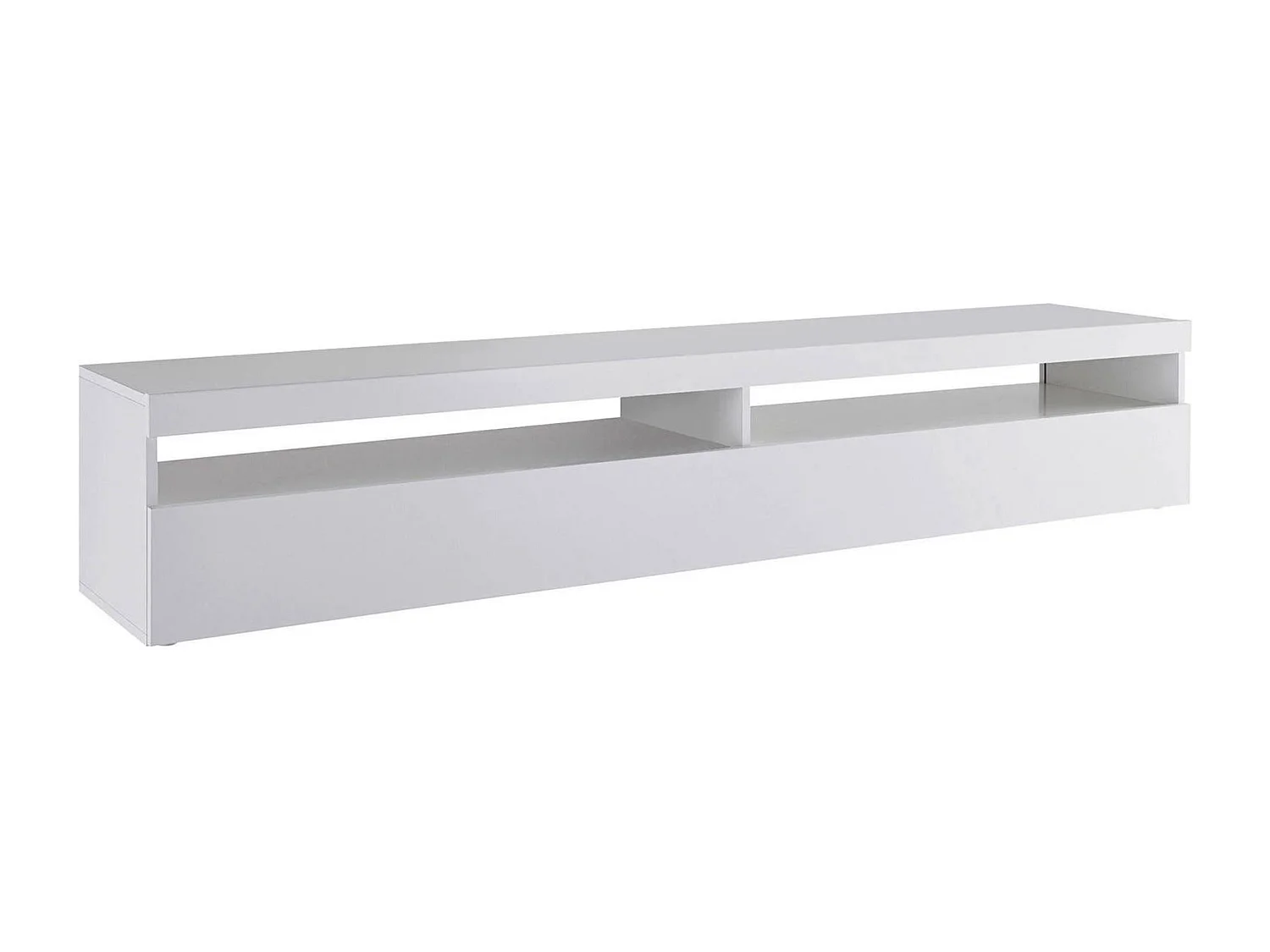 Meuble TV Dcanott, Buffet bas de salon, Base pour meuble TV, 100% Made in Italy, 200x45h36 cm, Blanc brillant