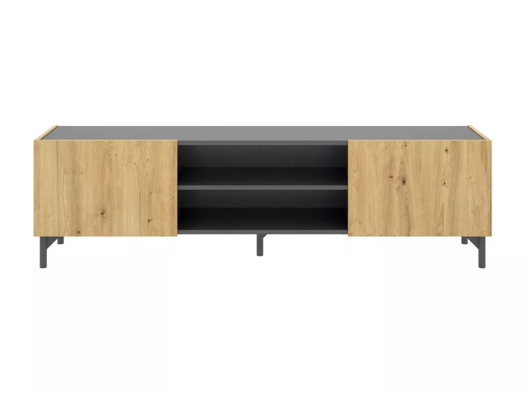 Kauf Unique TV-Ständer Dcod, niedriges Sideboard für Wohnzimmer, Sideboard für Wohnzimmer für Fernseher, 161 x 35 x 45 cm, Eiche Nodes und Anthrazit