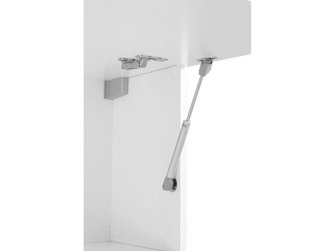 Élément mural Dimitri, meuble TV 3 portes, Meuble de salon polyvalent avec vitrine et lumière LED, 100% Made in Italy, 280x30h180 cm, Blanc brillant